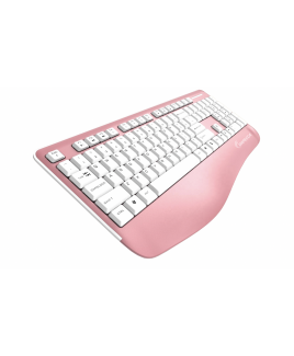 IMPECCA Wireless Multimedia Keyboard & Mouse With Ergonomic Palm-Rest -Pink