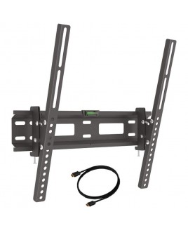 Barkan 13-60 inch Tilt TV Wall Mount - 6ft HDMI Cable 88 lbs Lateral Adjustment - Black
