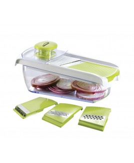 Brentwood Mandolin Slicer 5-Cup Container, 4 Stainless Steel Blades - Green