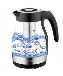 Brentwood 1.7L Cordless Glass Electric Kettle with Tea Infuser - Black
