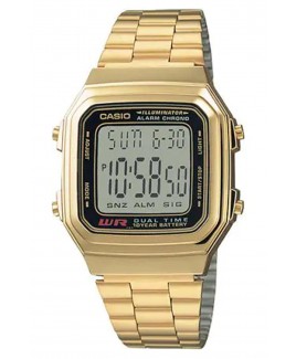 Casio Digital Men Watch with Stainless Steel Band, Water resistant 
