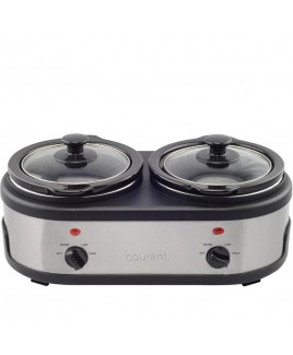 Courant 1.6-QT Double Slow Cooker - Stainless Steel