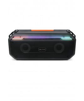 Dolphin Audio Retro Portable Bluetooth Speaker with Shoulder Strap, Multicolor Light Show, Dual Channel Sound, USB-C