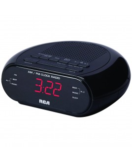 RCA AM/FM Dual Wake Alarm Clock with 0.6-Inch Red LED Display