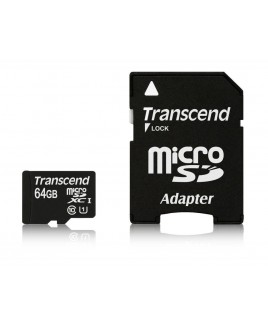 Transcend microSDXC 64GB UHS-I Memory Card Class10 U1 with SD Adapter