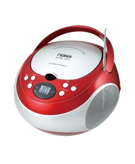 Naxa Portable CD Player with AM/FM Stereo Radio. Red