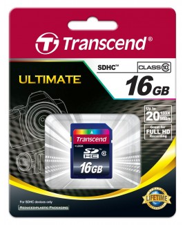 Transcend SDHC 16GB Class 10 SD3.0 Flash Card 133x Great for FullHD Recording