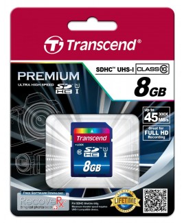 Transcend SDHC UHS-I Premium 8GB Class 10 Memory Card