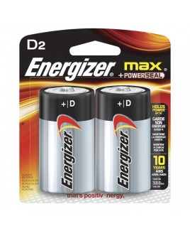 Energizer Max +PowerSeal D Alkaline Battery (2-Pack)